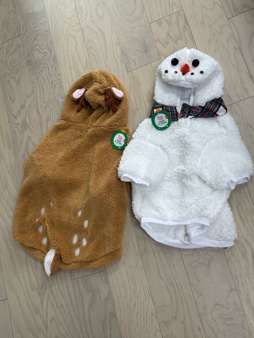 Merry & Bright Dog Holiday (Snowman & Reindeer) Costumes - NWT